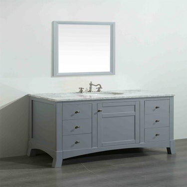 Eviva New York 42″ Bathroom Vanity w/ White Carrara Top Vanity Eviva